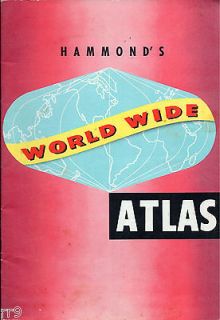 Hammonds World Wide Atlas 1958 Book by C.S. Hammond & Co.
