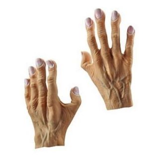 Big Rubber Vinyl Old Hands Adult Costume CHEAP