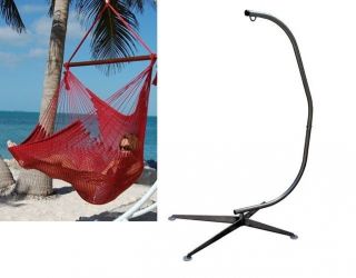 Caribbean Jumbo Hammock Chair W/C Style Hanging Chair Stand