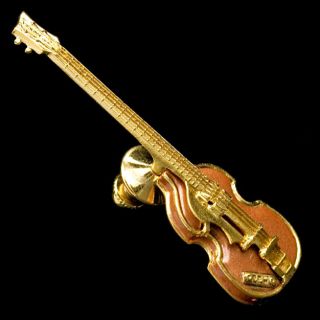 Hofner Cavern legendary left handed Bass Replica Jewelry Pin Gold with 