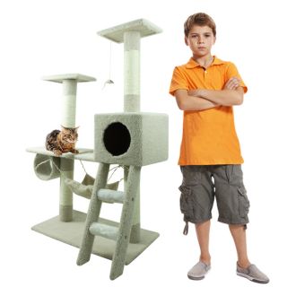 47 Cat Tree Furniture Post Condo House Scratcher Toy Bed Hammock 3 