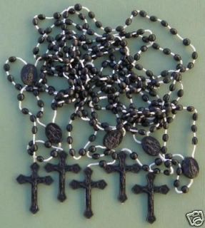 Economic Nylon Cord Plastic Black Beads ROSARIES