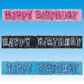 12ft Foil Banner Happy Birthday 16th 70th Party Decorations Under One 