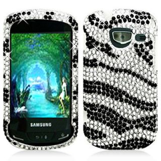 Silver Zebra Bling Hard Snap On Cover Case Protector for Samsung 