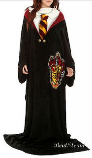 NEW Harry Potter Cozy Throw With Sleeves Robe Tie Gryffindor Crest 
