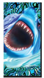 12 Attacking Shark Velour Beach Towels 30 x 60 Inch Wholesale