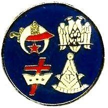 Masonic shriner Brass Hat Lapel pins 4 emblems 