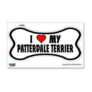 Patterdale Terrier Dog Love My Dog Bone   Window Bumper Locker Sticker
