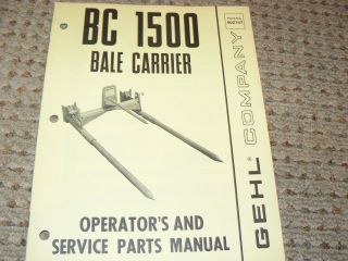 Gehl BC 1500 Bale Carrier Operators Manual