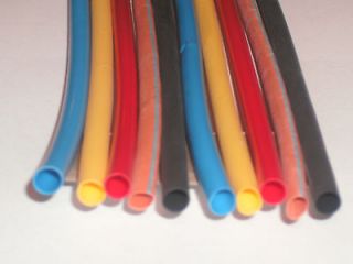 HEAT SHRINK TUBING 1/4 3 Assorted TUBE COLORS SIX FEET=6 PIECES 1 FT 