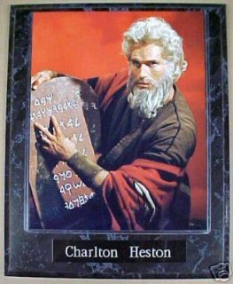 Charlton Heston Ten Commandments 10.5x13 Plaque New