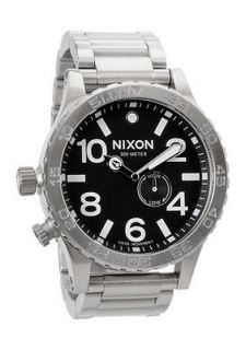 NEW NIXON 51 30 Tide Black Dial Stainless Steel Mens Watch A057 000 