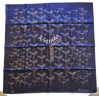 Authentic Goyard Silk Chevron Pattern Scarf Black Ltd Ed Bergdorf 