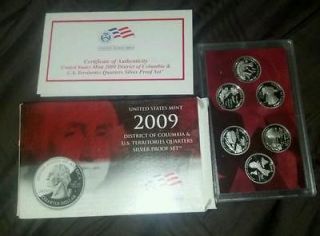 2009 United States Mint District of Col. & Territories Silver Quarters 