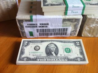 50 NEW $2 DOLLAR BILLS BEP PACK 2003 A MINT UNCIRCULATED IN 
