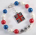   Personalised British Flag Union Jack Charm Friendship Bracelet Gift