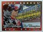   2002 02 PRESS PASS 2001 WINSTON CUP CHAMPION CLEAR PLASTIC CUP CHASE