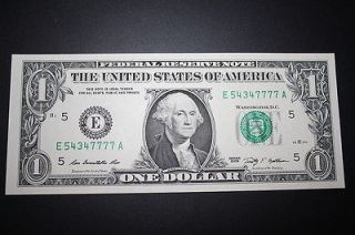 2009 $1 dollar bill richmond quad 7s liars poker or for fancy 