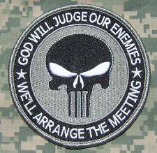 PUNISHER GOD WILL JUDGE ENEMIES ARMY MILITARY MORALE MILSPEC ACU 