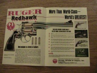   RUGER REDHAWK GUN ADVERTISEMENT 347 41 44 MAGNUM REVOLVER AD SHOOT