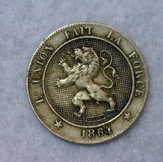 Newly listed BELGIUM 5 CENTIMES 1864 VERY FINE BELGIQUE ORIGINAL COIN