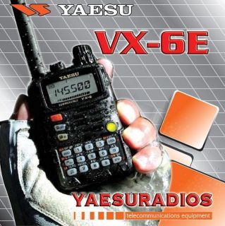 Yaesu VX 6E, 5 WATTS VHF UHF WATERPROOF HandHeld, UNLOCKED TX and RX