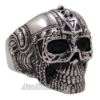   Skull Knight Helmet Biker Stainless Steel Ring Size 10, 11, 12, 13