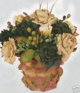   Bush w/ 12 YELLOW Roses Silk Flowers, Artificial Wedding Arrangements