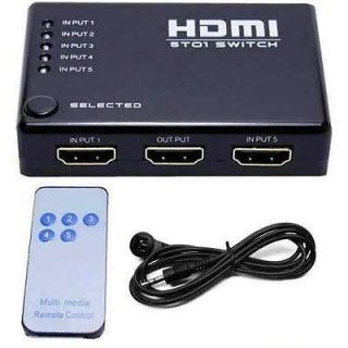   Switch Switcher Selector Splitter Hub Box Remote 1080p FOR HDTV PS3