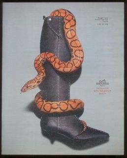 2001 Rainbow boa snake photo Hermes Danger boot ad