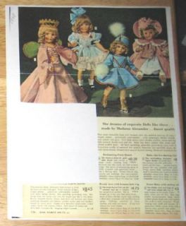 1948  Catalog Page Featuring Madame Alexander Dolls