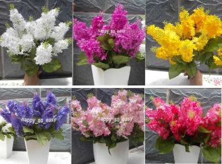 1x36cm/14 Artificial Silk Lilacs Flower Bouquet Home Wedding Decor 6 