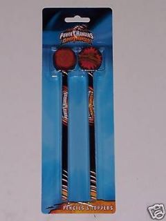 POWER RANGERS DINOTHUNDER PENCILS & TOPPERS x2