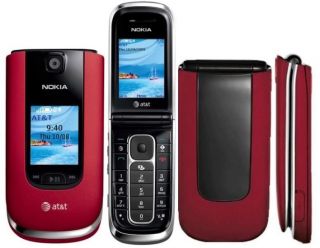 Nokia 6350 AT&T 3G GPS PTT Camera Flip Phone RED MINT