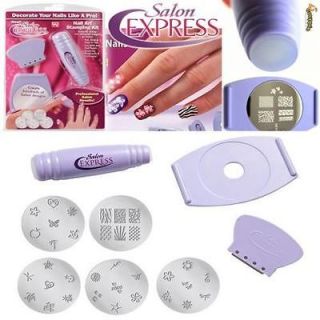 NEW SALON EXPRESS NAIL ART STAMPING KIT AS SEEN ONTV CREATE 100S OF 