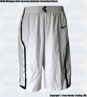 NCAA Michigan State Spartans NIKE Authentic Basketball Shorts(L)White