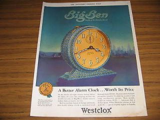 1930 Vintage Ad Westclox Big Ben Alarm Clocks Worth Its Price