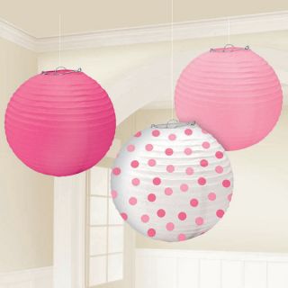   PINK PAPER LANTERNS ~ Baby GIRL Bridal Shower Birthday Party Supplies