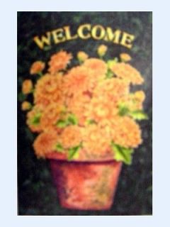 Fall Art Flag Yard Decoration Welcome Mums