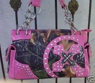 WESTERN STYLE HOT PINK AND CAMO SHOULDER BAG HOBO
