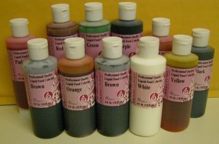   Food Coloring 4 oz bottles, vibrant colors, candymaking, baking