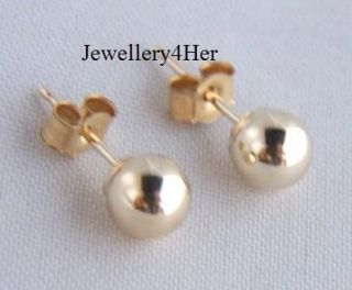   4mm Small Plain Round Ball Stud Sleeper Earrings Bday Gift Boxed NEW