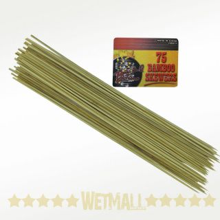 12 Wood Skewers Shish Kabob Bamboo Pack of 75 Sticks