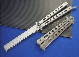 Silvery Dull Blade Practice BALISONG Butterfly Rule Knife Trainer Tool