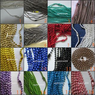  28Inch 2.4mm bead Ball Chain Necklace W/ connector U pick 16 Colors