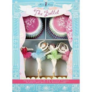 Meri Meri Girls BALLET CUPCAKE KIT cake cases & toppers ballerina/danc 