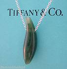 Tiffany & Co. Frank Gehry Jade Fish Pendant Necklace Silver 3.2 Grams 