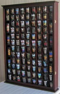 100 Shot Glass Display Case Rack Wall Curio Cabinet, 1 Door for 100% 