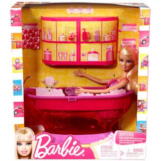 Barbie Doll   Bath Time / Hot Tub Play Set with Accessories  Bath 