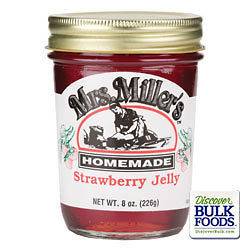 Mrs Millers Authentic Amish Homemade Strawberry Jelly (4) 8 oz Jars